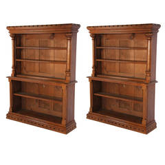 Pair of Gothic Oak Bookcases