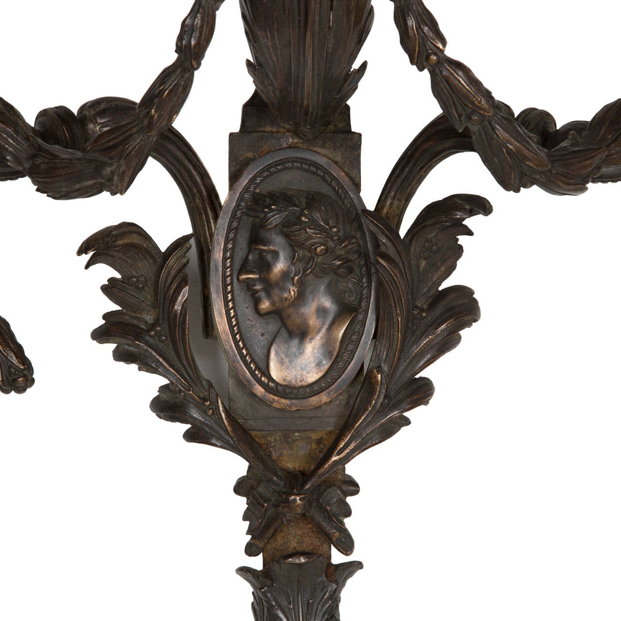 French A Pair of Large Bronze Wall Lights