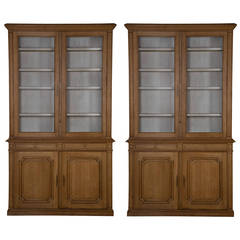 Antique Pair of Late 19th Century Oak Bookcases