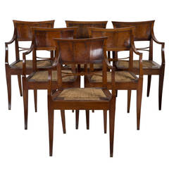 Set of Six Italian Fruitwood Chairs