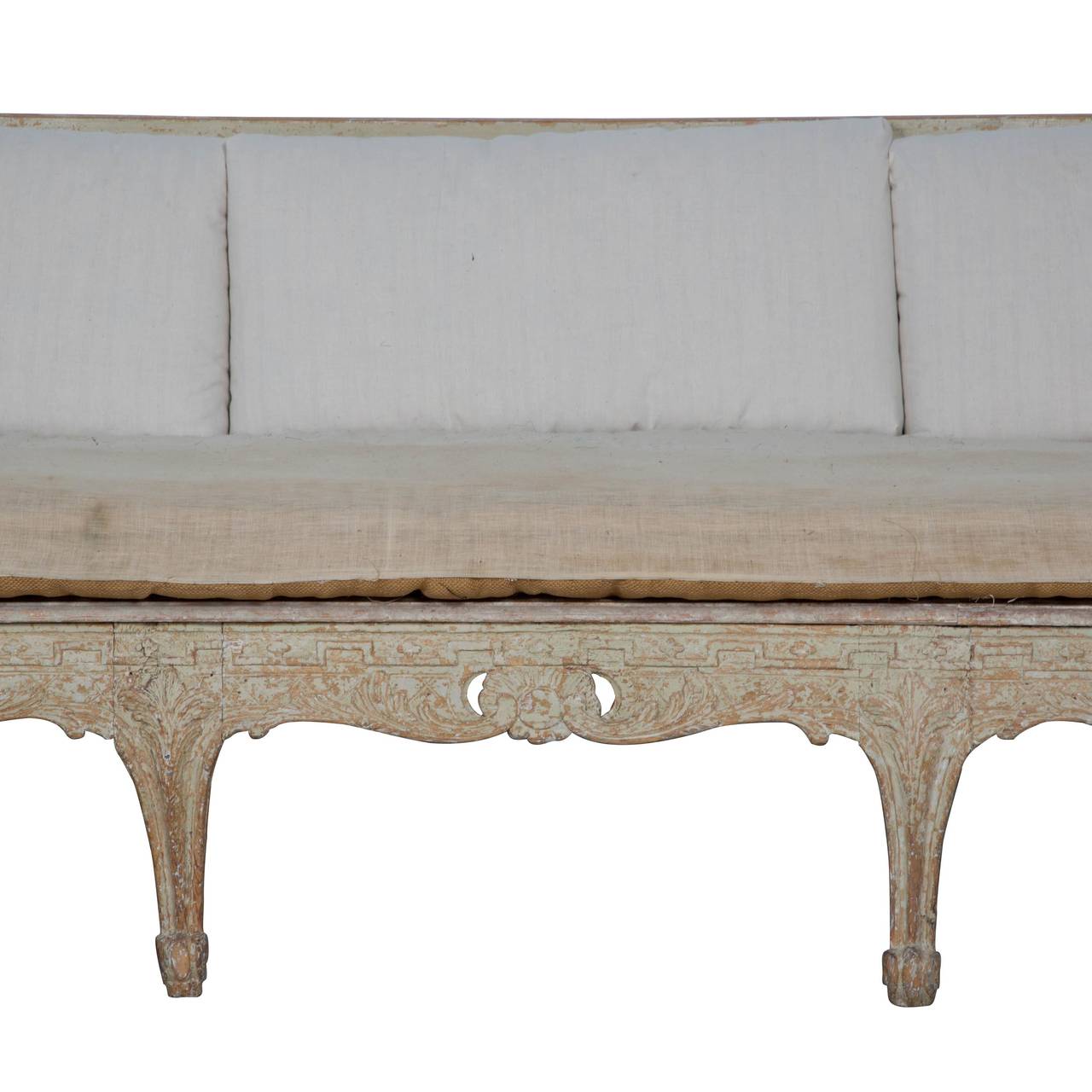 Rococo Trågsoffa (Sofa) Signed C. Tietze, circa 1760 In Good Condition In Gloucestershire, GB