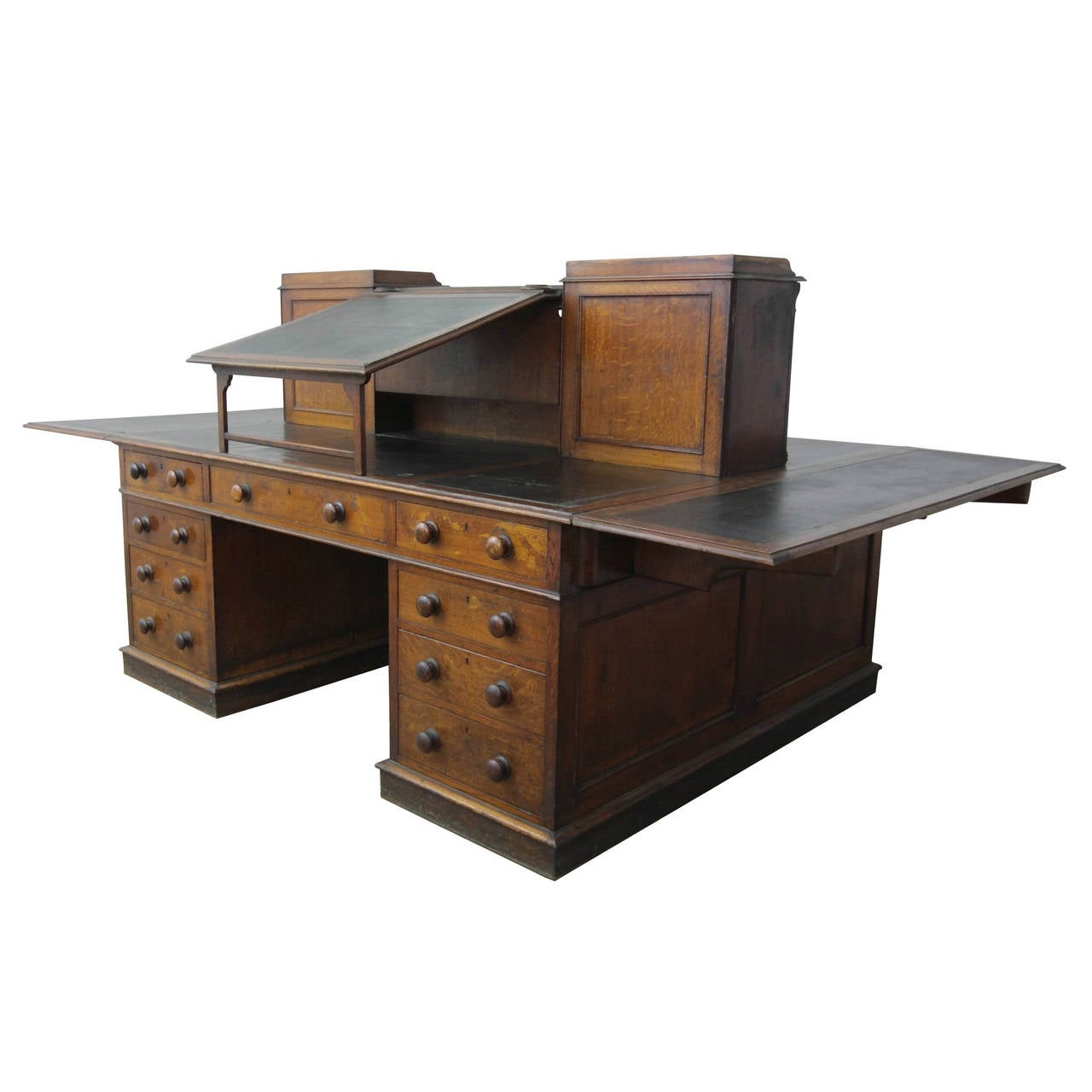 British Oak Dickens Desk, Attributed to Gillows