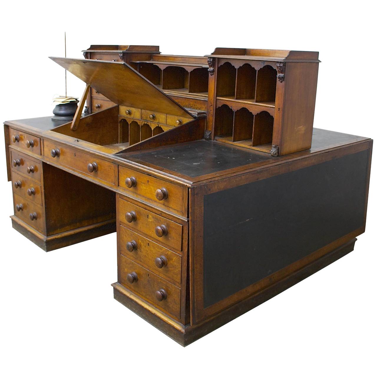 Oak Dickens Desk, Attributed to Gillows In Good Condition In Gloucestershire, GB