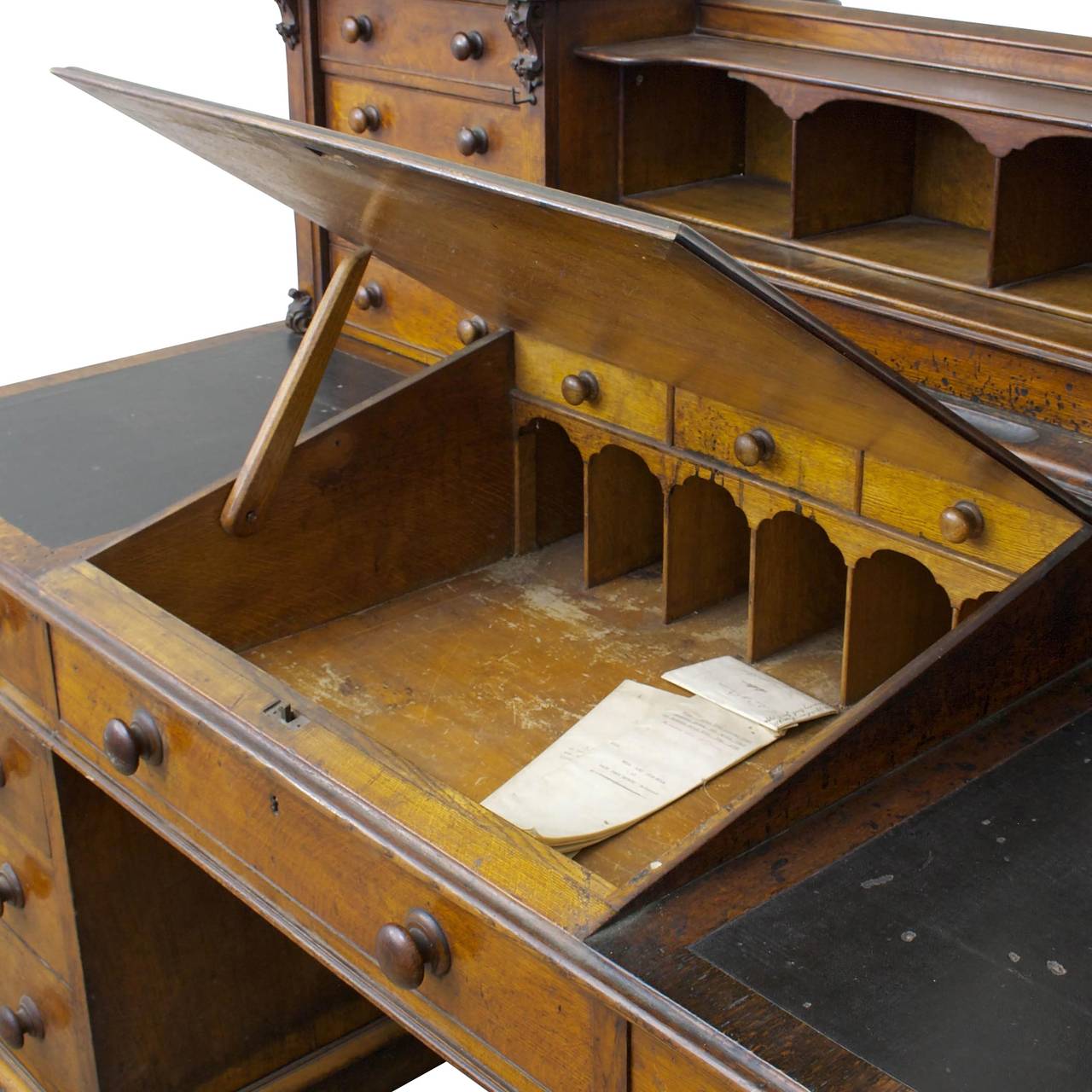 19th Century Oak Dickens Desk, Attributed to Gillows
