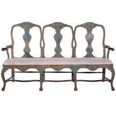 Swedish Rococo Chair-back Bench c.1760