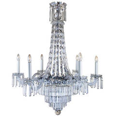 A stunning late 19th century 6 branch crystal chandelier