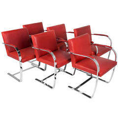 Set of Six Brno Chairs, Mies van der Rohe for Knoll