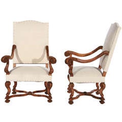 Pair of 17th Century Style Armchairs