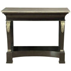 French ebonised console with gilt brass mounts