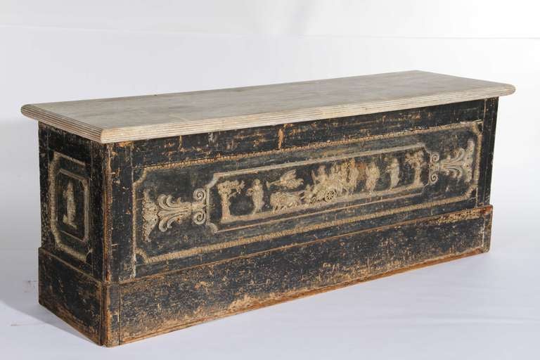George III Original Painted Pine Shop Counter