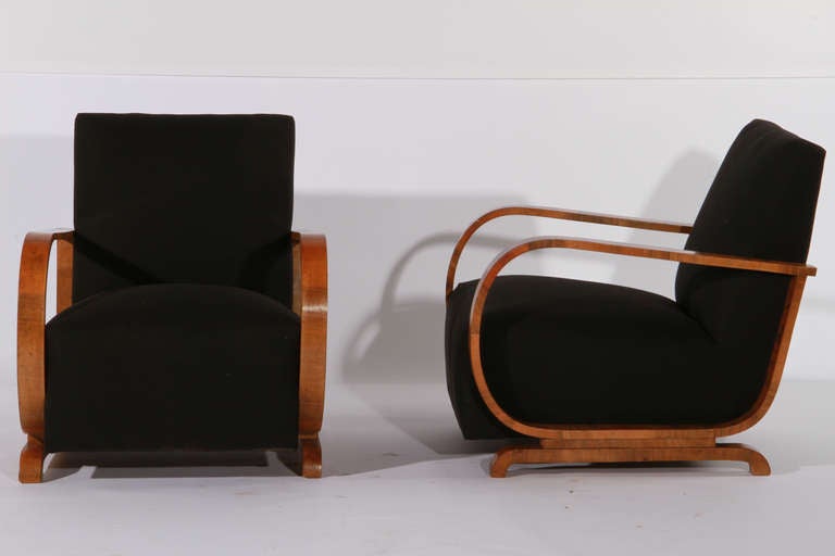 Pair of 1930s Art Deco armchairs