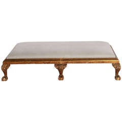 Antique English footstool in Original Gilding