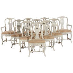 Swedish Rococo Style Dining Chairs