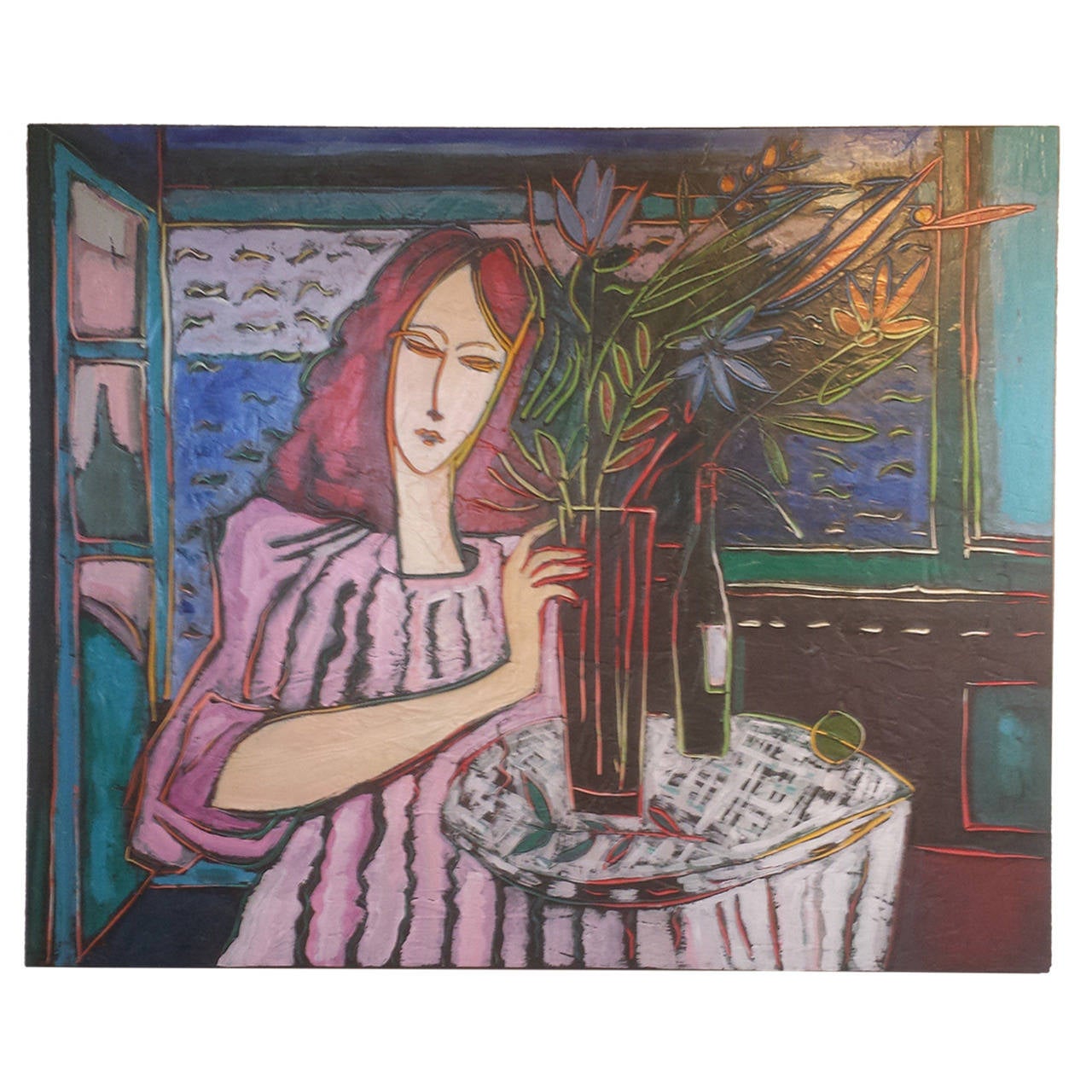 Contemporary figurative painting by Marc Verte, Los Angeles c.1993 For Sale