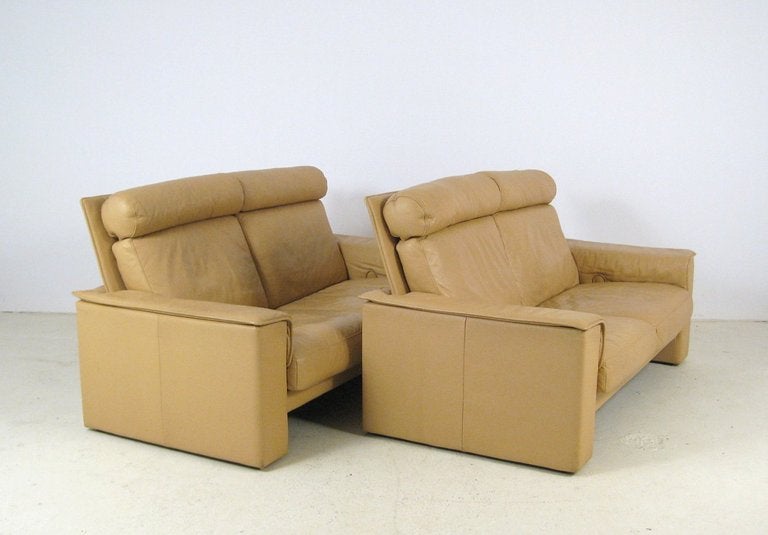 Matching Pair of Vintage Reclining Sofas by de Sede, Circa 1980's