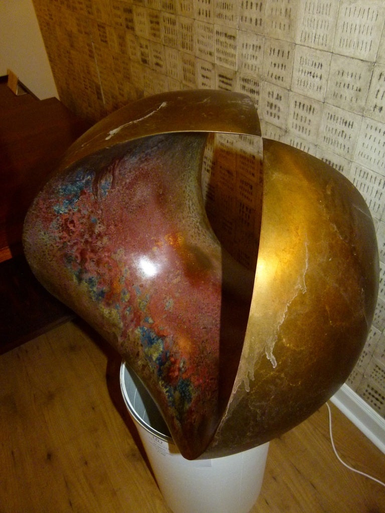 Modern Contemporary Abstract Sculpture, 4D Sphere in Bronze by Samvado For Sale