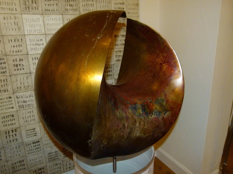 Contemporary Abstract Sculpture, 4D Sphere in Bronze by Samvado For Sale 3