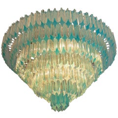 Vintage Murano Chandelier, Aquamarine C.1970