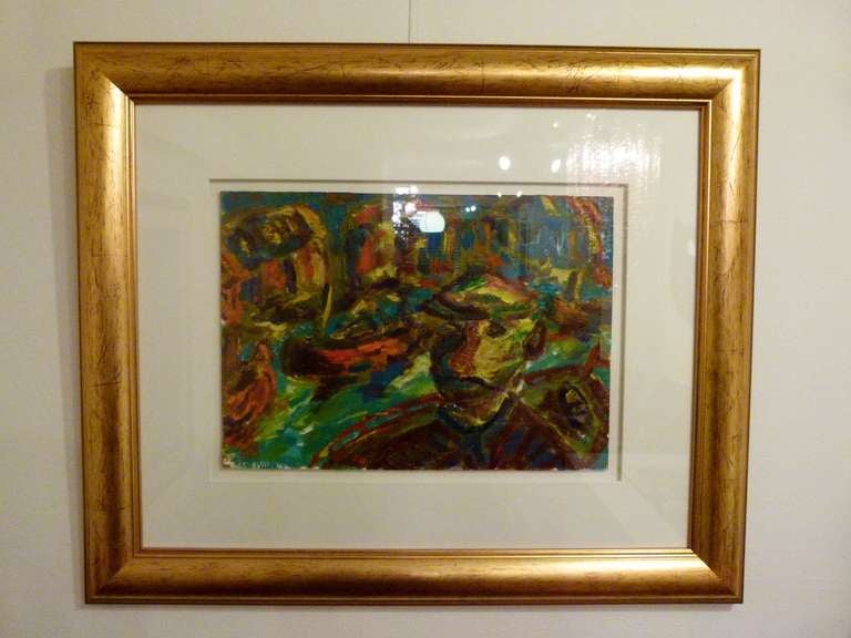 Harbour Scene by Frank Kirby (1919-2007) original oil on board.