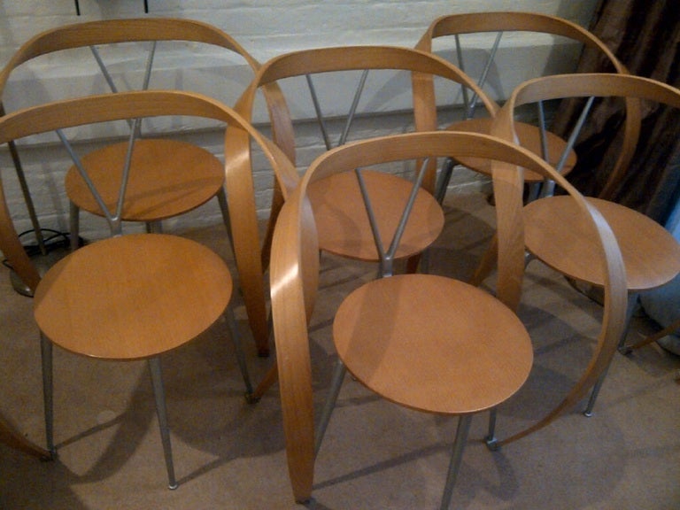 Set of Six Revers Chairs by Andrea Branzi for Cassina, Italy, Circa 1993 In Excellent Condition For Sale In London, GB