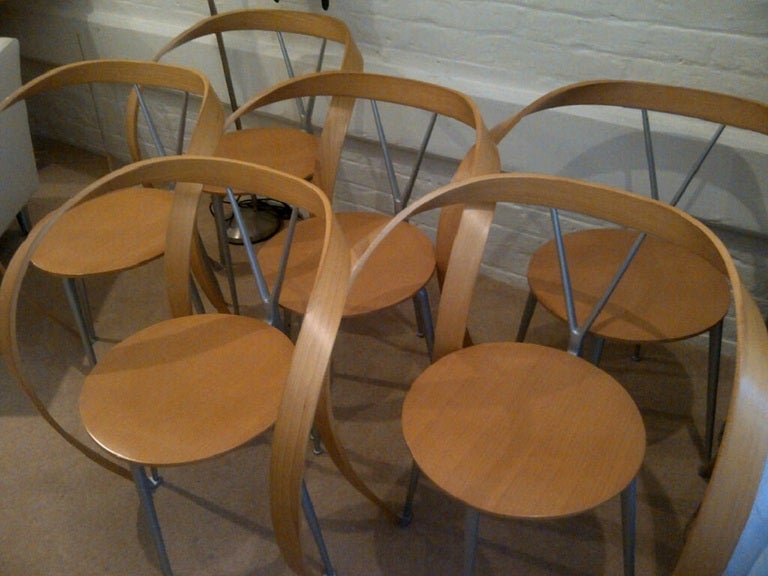 Italian Set of Six Revers Chairs by Andrea Branzi for Cassina, Italy, Circa 1993 For Sale