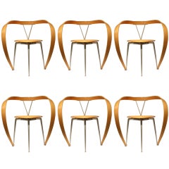 Set of Six Revers Chairs by Andrea Branzi for Cassina, Italy, Circa 1993