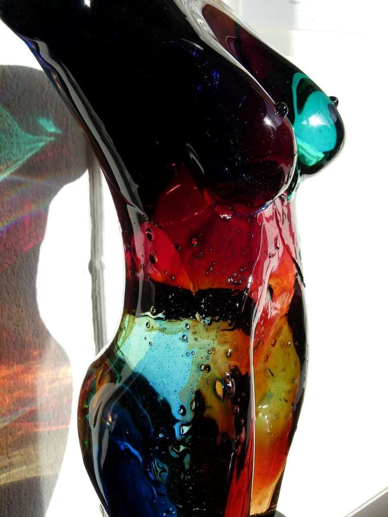 Contemporary Murano glass sculpture of a female torso by Maestro Giuliano Tosi. In Excellent Condition In London, GB