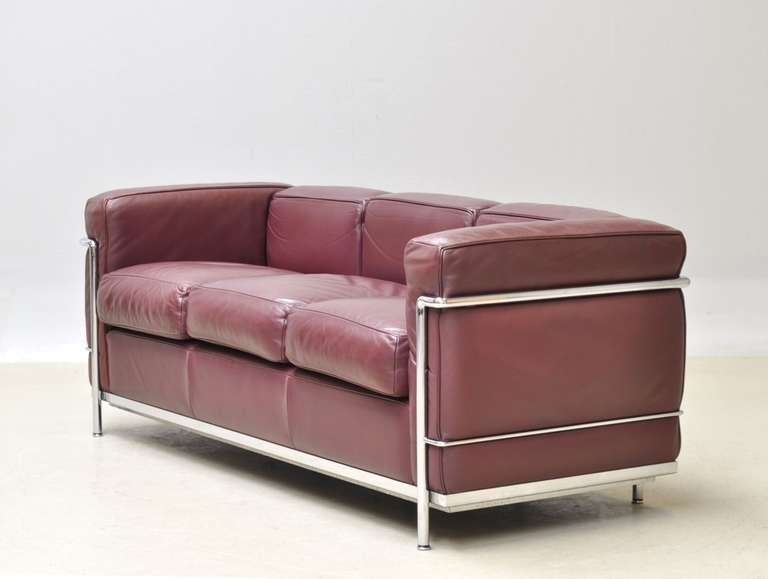 Vintage Le Corbusier LC2 Three-Seat Sofa, circa 1970s