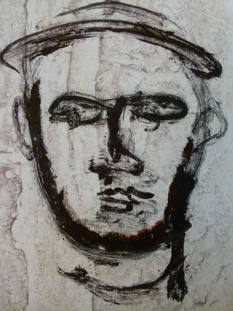 Tightrope Walker by Alan John, original mono print on paper c.1980