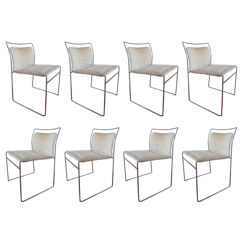 Set of Eight Tulu Dining Chairs Designed by Kazuhide Takahama, circa 1968 For Sale