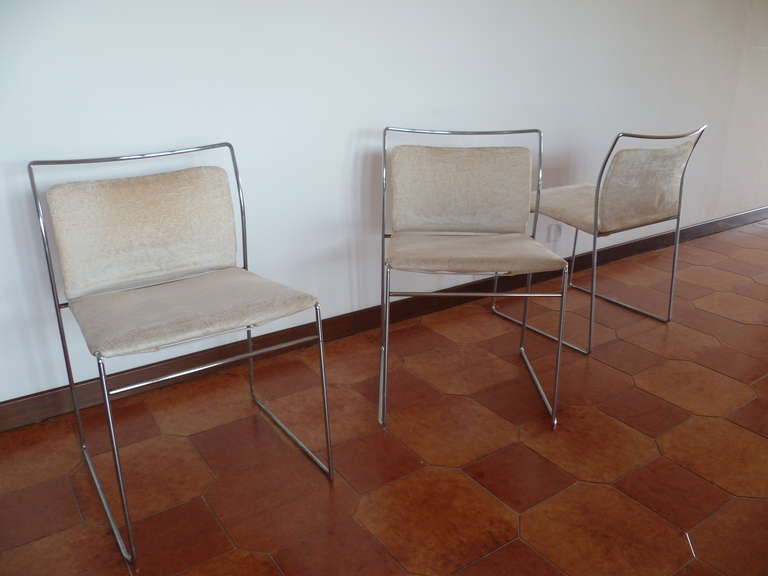 Mid-Century Modern Set of Eight Tulu Dining Chairs Designed by Kazuhide Takahama, circa 1968 For Sale