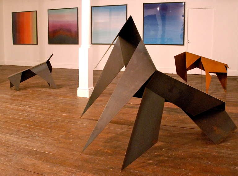 Contemporary Abstract Welded Steel Sculpture by British Artist Jack Davis