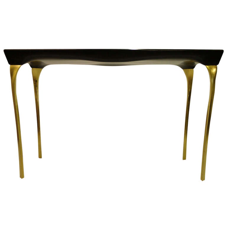 Contemporary Black and Gold Console Table by Kinsley Byrne at 1stdibs