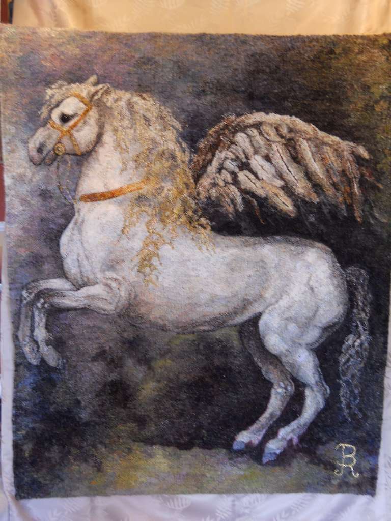 Polish Pegasus tapestry by Beata Rosiak For Sale