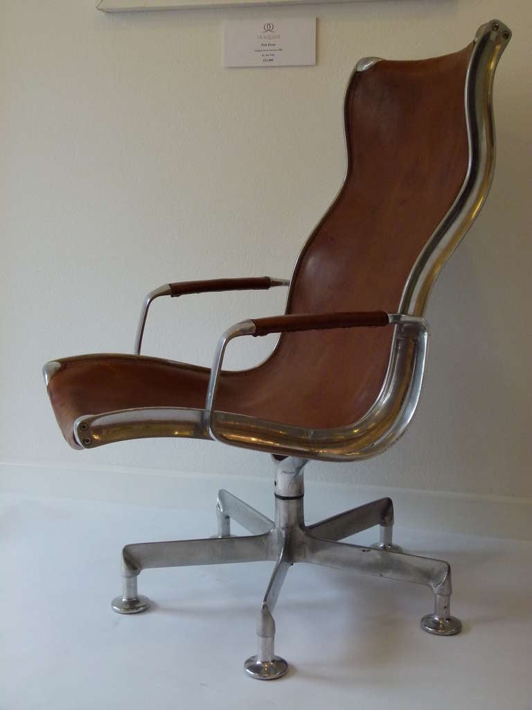 A stunning and extremely rare lounge chair designed in the early 1970's by the Hungarian architect Rudolf Szedleczky.

These chairs were made in very low volume.

They were highly experimental and never mass produced.

The Frames are made from