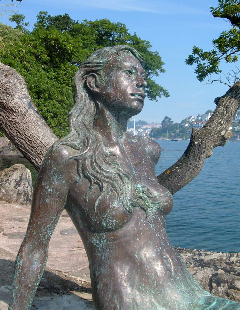 British Contemporary Life-Size Bronze Sculpture of a Mermaid by Elisabeth Hadley For Sale