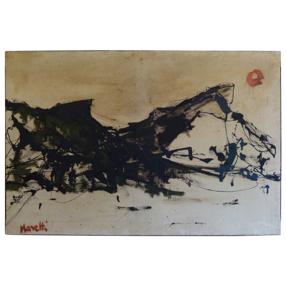 Abstract mountains study by the French artist Raymond Moretti c.1950's For Sale