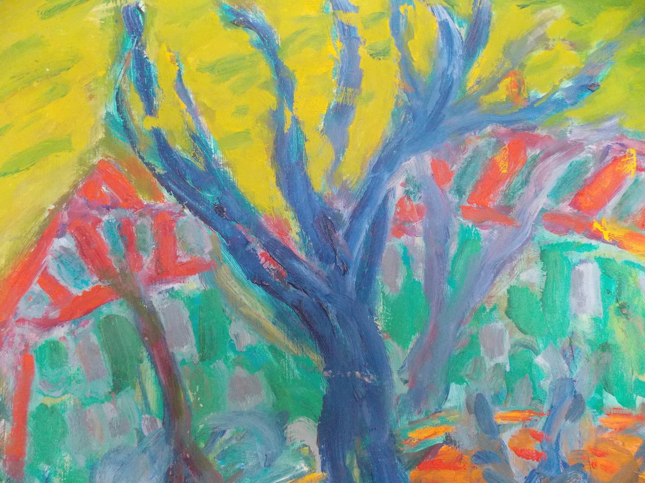 Abstract landscape painting by the British artist Frank Kirby c.1990