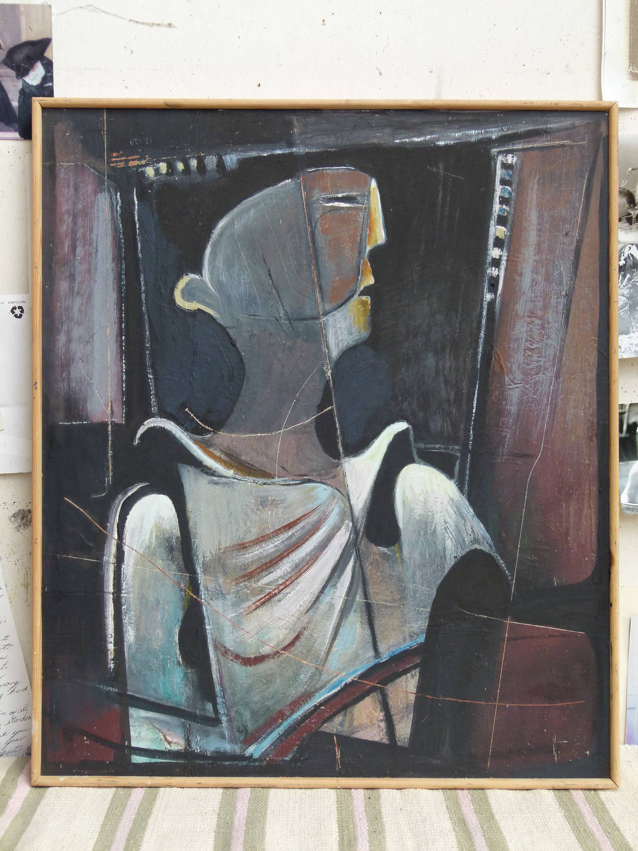 Abstract figurative painting by the British painter / sculptor Alan John c.1978 In Excellent Condition For Sale In London, GB