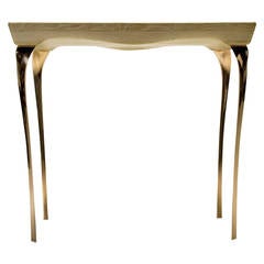 Contemporary Bronze and Oak Console Table by the British Designer Kinsley Byrne