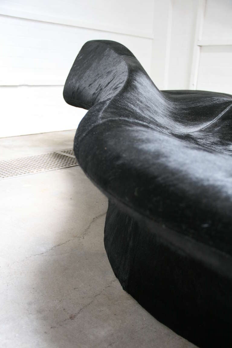 Contemporary Zaha Hadid Moraine Sofas Upholstered in Black Pony Hide, circa 2000