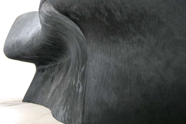 Foam Zaha Hadid Moraine Sofas Upholstered in Black Pony Hide, circa 2000