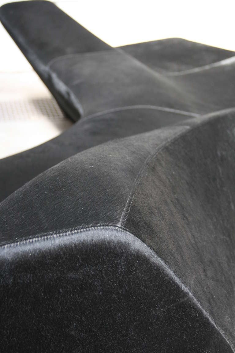 Zaha Hadid Moraine Sofas Upholstered in Black Pony Hide, circa 2000 In Excellent Condition In London, GB