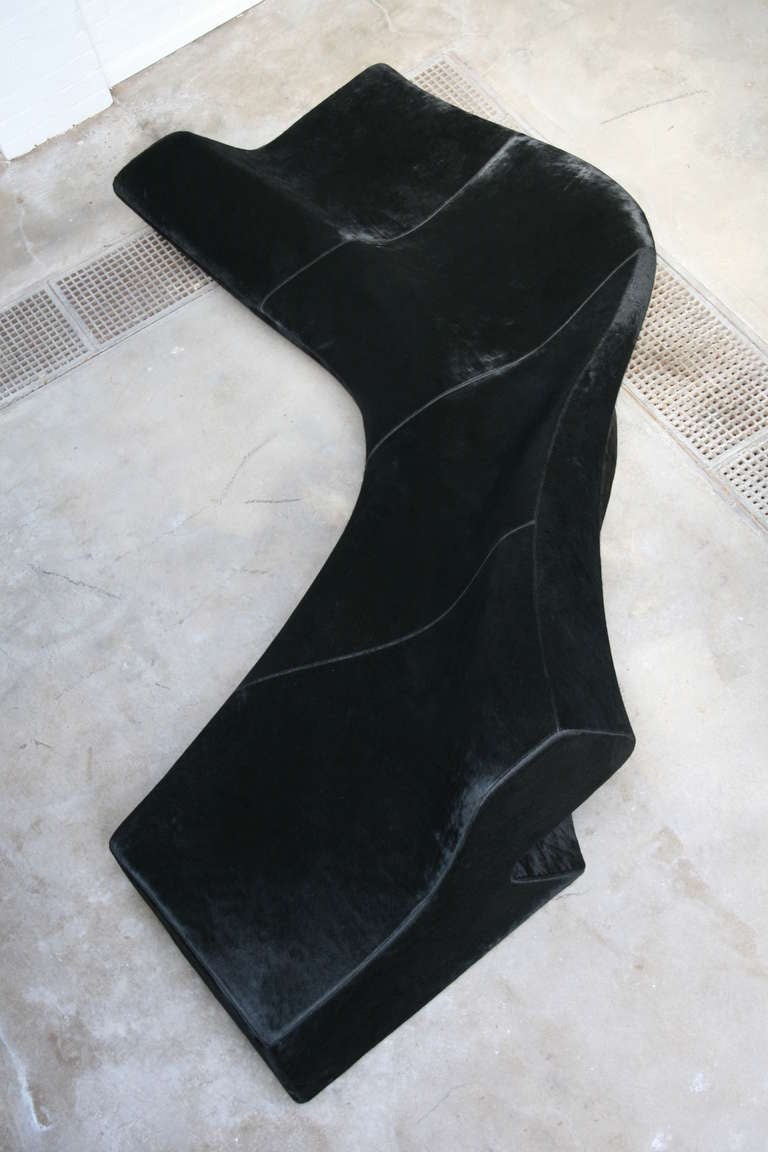 Contemporary Zaha Hadid Moraine Sofas in Black Pony Hide, circa 2000 4