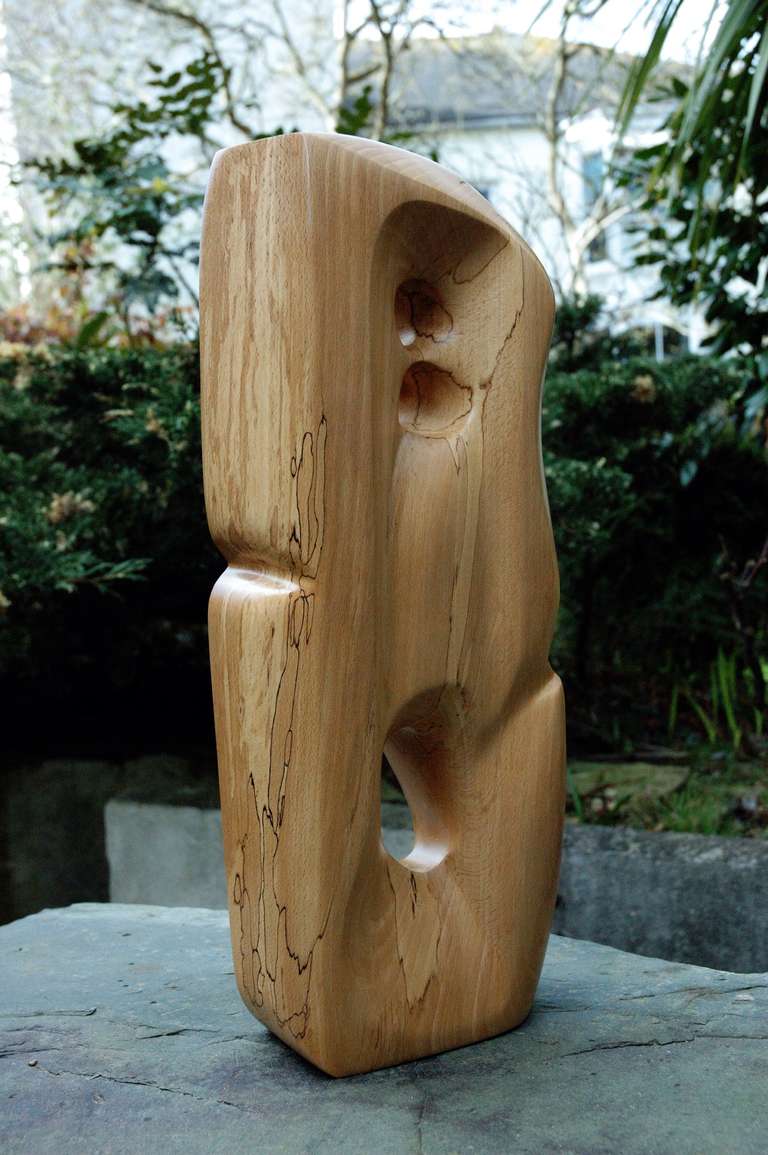 A beautiful contemporary abstract sculpture by British sculptor and painter Guy Eyres. This piece is hand carved from Spalted Beech and stands 43cm high.
Beautiful in it's own right, or can be viewed as a maquette for a larger scale work in either