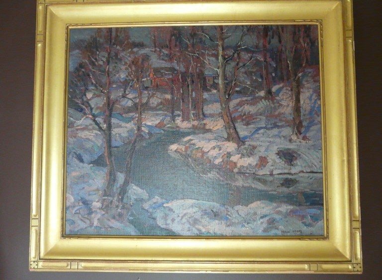 Exquisite painting by Frank Harmon Myers, Lingering Light in Solitude