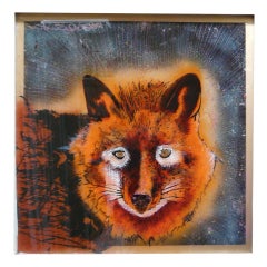 Foxy Roxy Reverse Painted on Glass Original Painting