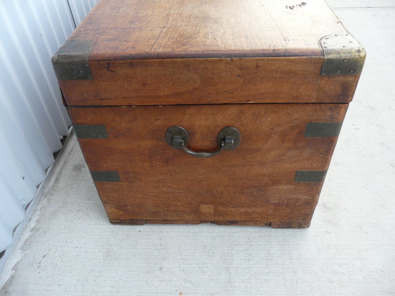 ANTIQUE Military TRUNK WW1 Colonial Campaign CHEST Old