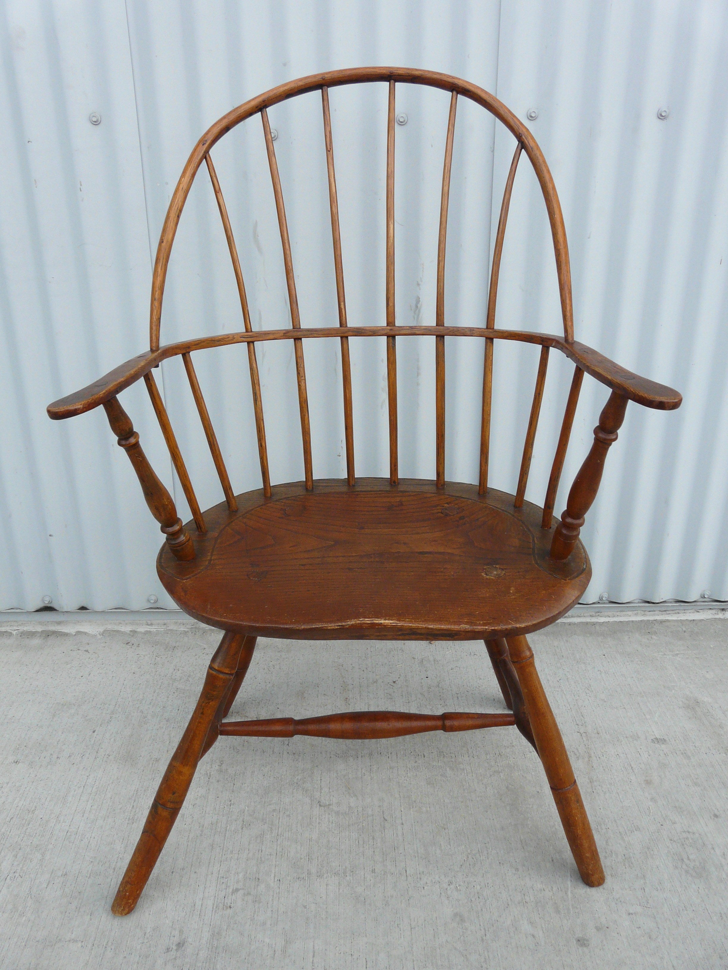 Early American Windsor Arm Chair Faux Bamboo For Sale