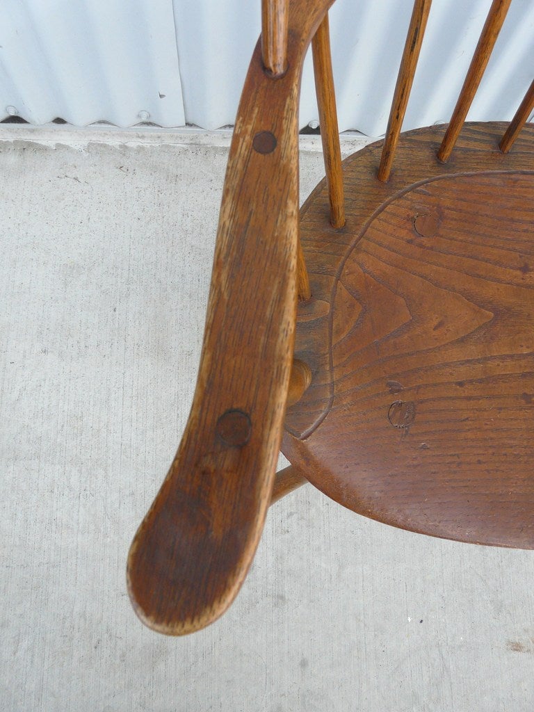 18th Century and Earlier Early American Windsor Arm Chair Faux Bamboo For Sale